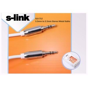 S-link SLX-712 3.5mm to 3.5mm Stereo Metal Ipod/Ipad/Iphone Kablo