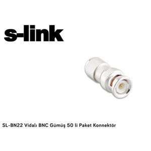 S-link SL-BN22 Vidalı BNC Gümüş 100lü Paket Konnektör