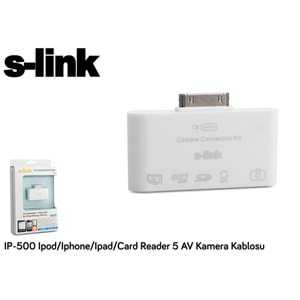 S-link IP-500 Ipod/Iphone/Ipad/Card Reader 5 AV Kamera Kablosu