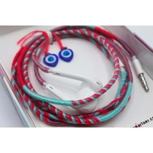 MP Hand Made Earphone 3,5 mm Jack - Pink&Turguolse