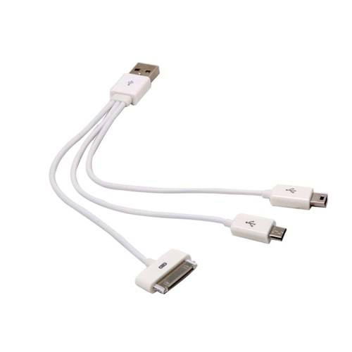 S-link SL-C23 Usb to iPdone 4/iPad + Micro 5pin+ Mini 5pin 3in 1 Çevirici Kablo