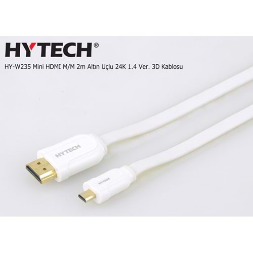Hytech HY-W235 Mini HDMI M/M 2m Altın Uçlu 24K 1.4 Ver. 3D Kablosu