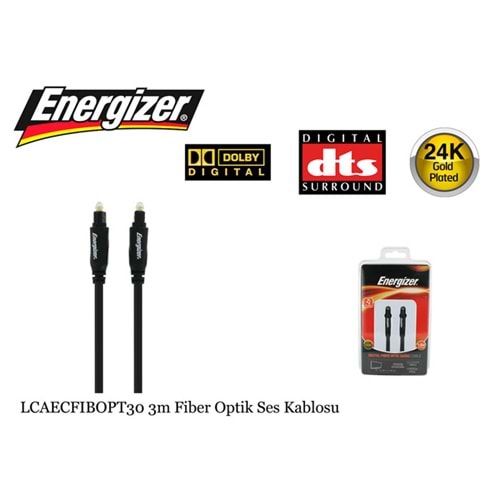 Energizer LCAECFIBOPT30 3m Fiber Optik Ses Kablosu