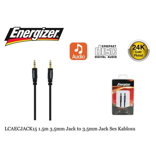 Energizer LCAECJACK15 1.5m 3.5mm Jack to 3.5mm Jack Ses Kablosu