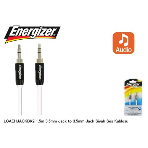 Energizer LCAEHJACKBK2 1.5m 3.5mm Jack to 3.5mm Jack Siyah Ses Kablosu