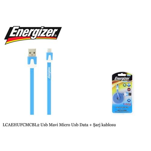 Energizer LCAEHUFCMCBL2 Usb Mavi Micro Usb Data + Şarj kablosu
