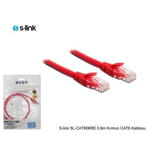 S-link SL-CAT606RE 0.6m Kırmızı CAT6 Kablosu