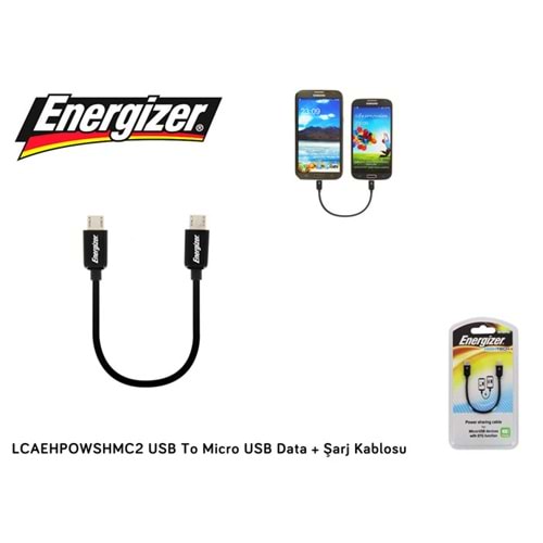 Energizer LCAEHPOWSHMC2 USB To Micro USB Data + Şarj Kablosu