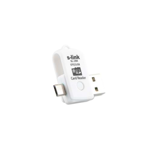 S-link SL-U94 Beyaz Usb To Mikro 5 Pin + Kart Okuyucu OTG Çevirici