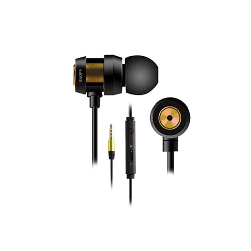 Snopy SN-J01 Mobil Telefon Uyumlu Kulak içi Siyah/Gold Mikrofonlu Kulaklık