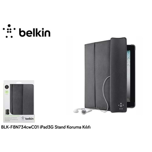 Belkin BLK-F8N747cwC00 iPad3 Kapak/Stand Katlama Siyah Koruma Kılıfı