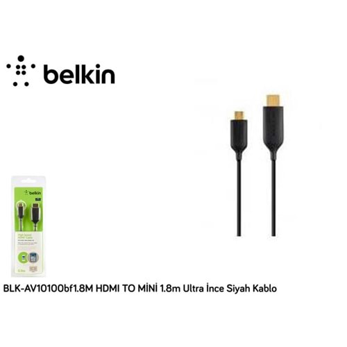 Belkin BLK-AV10100bf1.8M HDMI TO MİNİ 1.8m Ultra İnce Siyah Kablo