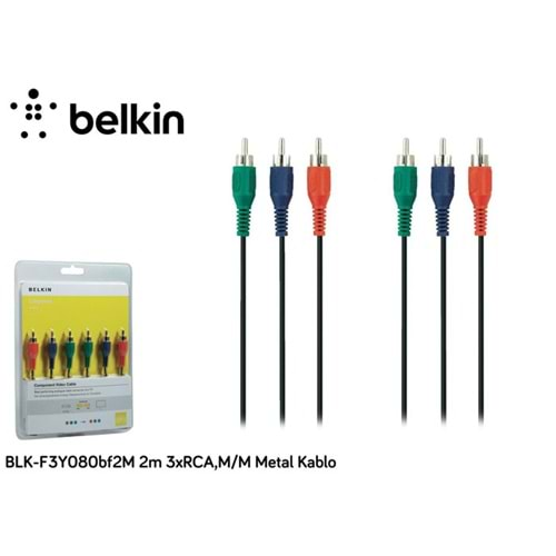 Belkin BLK-F3Y080bf2M 2m 3xRCA,M/M Metal Kablo