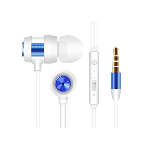 Snopy SN-J01 Mobil Telefon Uyumlu Kulak içi Beyaz/Mavi Mikrofonlu Kulaklık