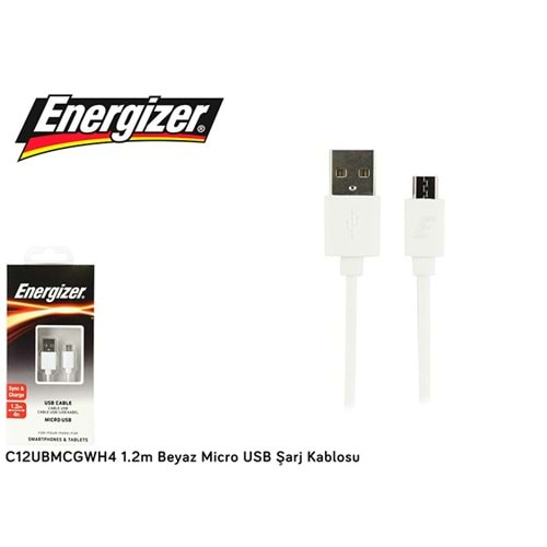 Energizer C12UBMCGWH4 1.2m Beyaz Micro USB Şarj kablosu