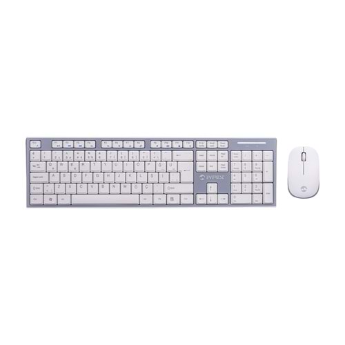 Everest KM-6063 Beyaz/Gri Kablosuz Q Multimedia Klavye + Mouse Set