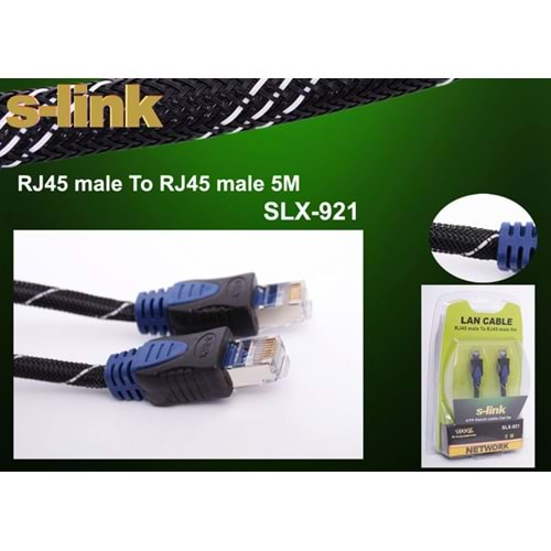 S-link SLX-M921 5m Kılıflı Metal Uçlu Kablo