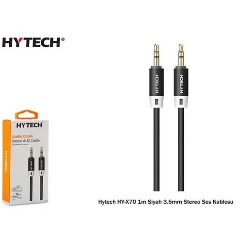 Hytech HY-X70 1m Siyah 3.5mm Stereo Ses Kablosu