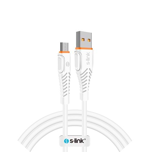 S-link Swapp SW-C595 1.2M 3A Micro Usb Beyaz Şarj Kablosu