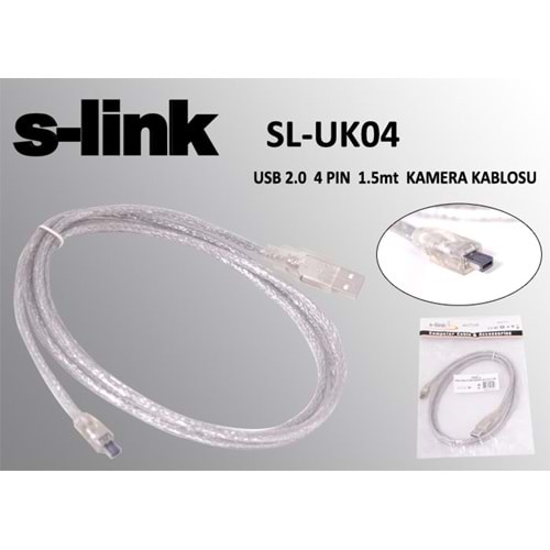 S-link SL-UK4 Usb2.0 1.5m 4Pin Kamera Kablosu