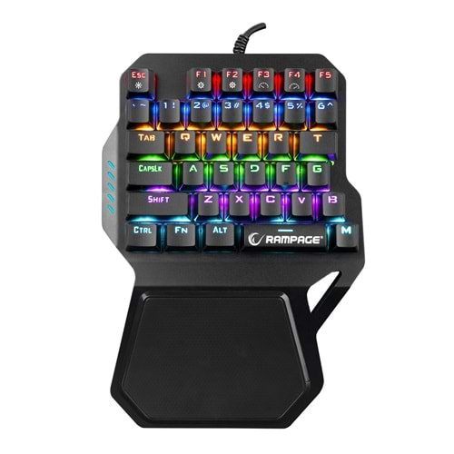 Rampage KB-R77 PALM USB Rainbow Backlight Outemu Blue Switch Mekanik 36 Tuşlu Mini Gaming Oyuncu Klavyesi