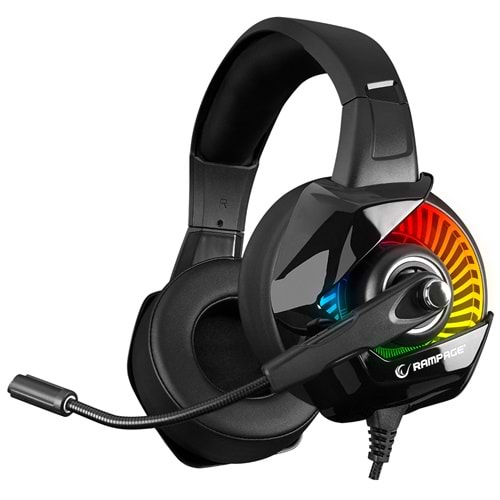 Rampage RM-K66 TYPHOON Siyah USB 7.1 Version RGB Ledli Gaming Oyuncu Mikrofonlu Kulaklık