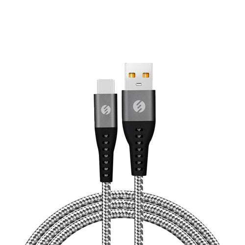 S-link SL-STM55T 3A Fast Şarj Type-C Gri Data + Sarj Kablosu