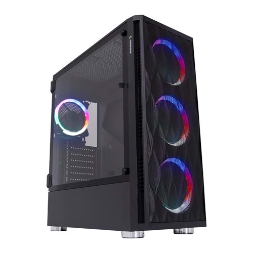 Rampage X-HORSE Tempered Glass 650W 80 Plus Bronze 4*Rainbow Fan 1*Usb 3.0 1*Usb 2.0 Gaming Kasa