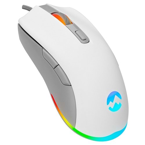 Everest SGM-L1 LUMOS Beyaz/Gri 6400dpi RGB Ledli Makrolu Gaming Oyuncu Mouse