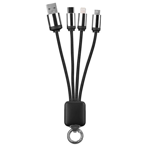 S-link SL-CP100 20cm 2A MicroUSB+Lightning+TypeC 3 in 1 LED Logolu Şarj Kablosu