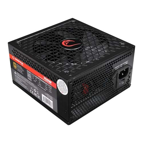 Rampage P750 750W 80+ GOLD APFC 14cm Long Life HDB Fan Siyah PC Power Supply