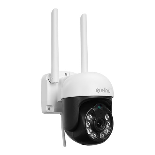 S-link SL-PTZ01 Siyah/Beyaz 3MP Lens 2.8mm Hareket algılamalı Smart PTZ Dome TF Kart Dual Band Wifi IP Kamera Tuya