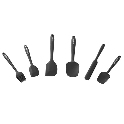 Silver Crest SPT-01 Silikon Paslanmaz Çelik 6lı Siyah Spatula Seti