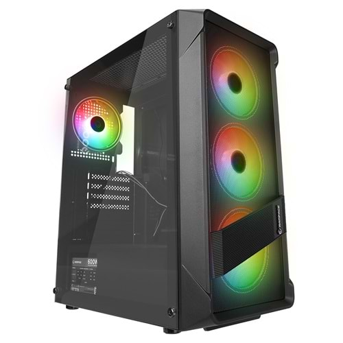 Rampage BLADE Mesh Temperli Camlı 600W 80+ Siyah 4*12cm Sabit RGB Fan ATX Mid-T Gaming Oyuncu Kasası