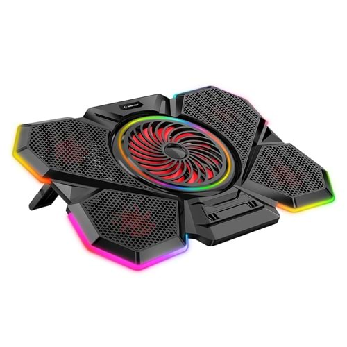 Rampage S47 COOLFLOW 5 Adet Kırmızı Led Fan 1 Usb 7 Farklı Kademe Ayarı 10 17.3 Notebook Soğutucu Stand