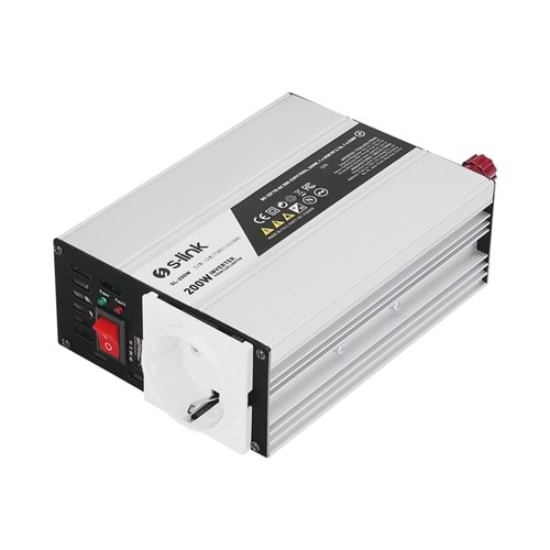 S-link SL-200W 200W DC12V-AC230V Çakmaktan Power Inverter