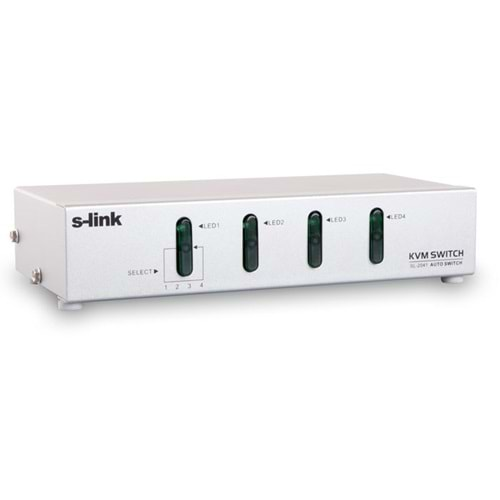 S-link SL-2041 4 Portlu Ps2 1.8m M/M Kablolu Otomatik Kvm Switch