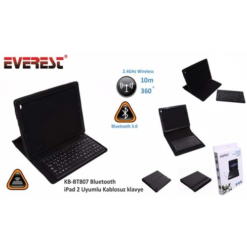 Everest KB-BT807 Bluetooth iPad 2 Uyumlu Q Multimedia Kablosuz klavye