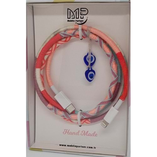 MP Hand Made Cable TYPC to Lightning - Pink Yellow