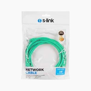 S-link SL-CAT603GR 3m Yeşil CAT6 Kablo