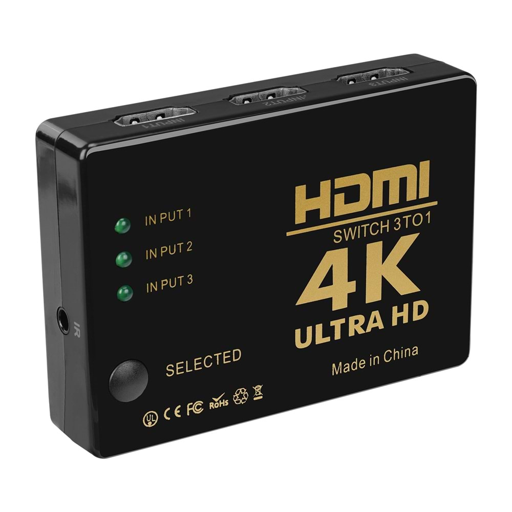 S-link SL-HSW4K33 HDMI 3TO1 SWITCH 4K*2K, IR +Adaptör