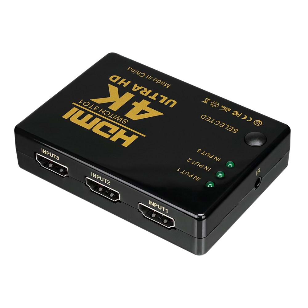 S-link SL-HSW4K33 HDMI 3TO1 SWITCH 4K*2K, IR +Adaptör