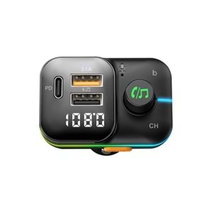 S-link SL-BT501 5V 3.1A / 5V 1A Bluetooth Kulaklık MP3 Rainbow Işıklı TF+USB FM Transmitter