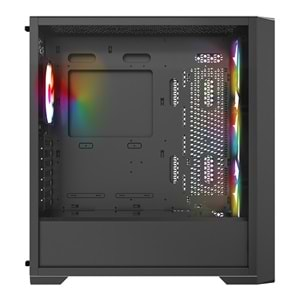 Rampage SIRIUS Temperli Camlı Siyah 4*12cm RGB Fan E-ATX Mid-T Gaming Oyuncu Kasası