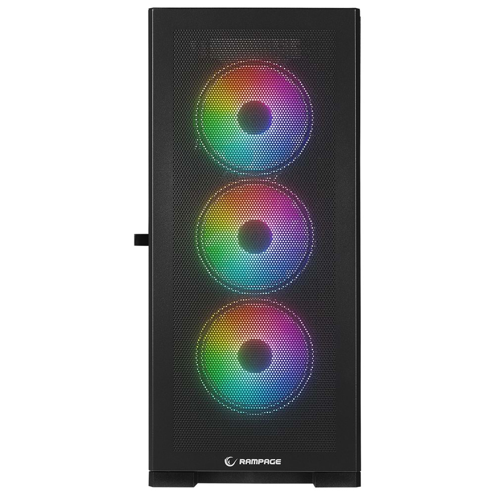 Rampage MAGNIFIC Mesh Manyetik Temperli Camlı Siyah 4*12cm RGB Fan ATX Mid-T Gaming Oyuncu Kasası