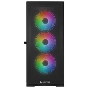 Rampage MAGNIFIC Mesh Manyetik Temperli Camlı Siyah 4*12cm RGB Fan ATX Mid-T Gaming Oyuncu Kasası